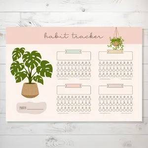 Monthly Aesthetic Habit Tracker Sticker Sheet