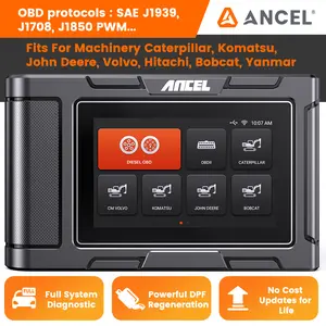 ANCEL HD3600 Heavy Equipment Diagnostic Tool with DPF Regen, Full System Heavy Duty Truck Scanner Machinery Scanner Diesel Code Reader Fit for Cummins, Caterpillar, John Deere, Komatsu, Yanmar&Case