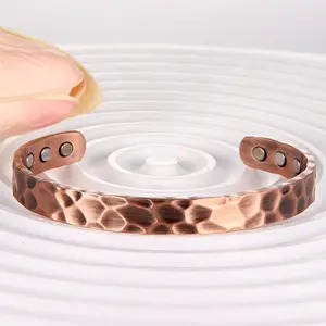 Men's Simple Design Elegant Bracelet, Spring Casual Adjustable Magnetic Cuff Bangle for Daily Wear, Fashion Retro Style Matching Jewelry As Gifts, Elegant Minimalist Bangle, Copper Bracelet