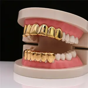 18K Gold Plated GRILLZ Top & Bottom Mouth Teeth Hip Hop Grill Hip Hop