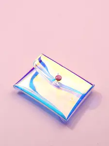 Holographic Snap Button Lightweight Fashion Purse for Anniversary, Birthday, and Back to School for Male and Female Money Wallets