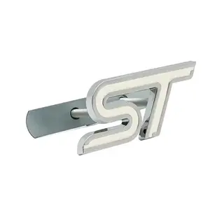 3D Metal Letters ST Logo Car Front Grille Emblem Badge Decals for Ford Focus Edge Explorer Mondeo Fiesta Escape Accessories