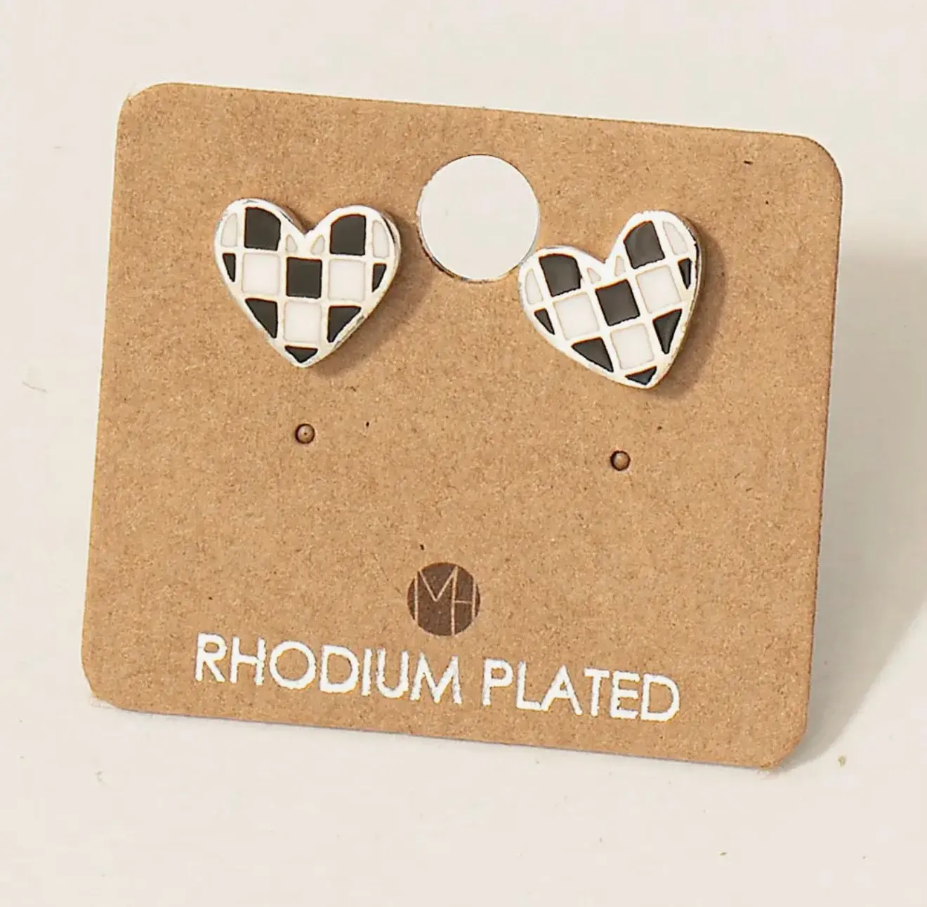 Checkered Heart Earrings