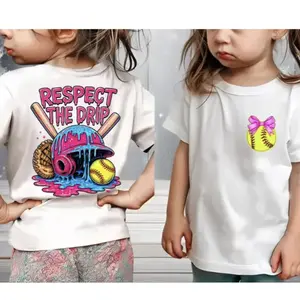 Respect The Drip Softball Youth T-Shirt, Outdoors Shirt, Family Trip, Unisex Classic Fit 100% Cotton Comfortable Casual Tee, Baseball Team Gifts, Drippy Baseball Outfit, Youth Shirt Available In Sizes XS–XL