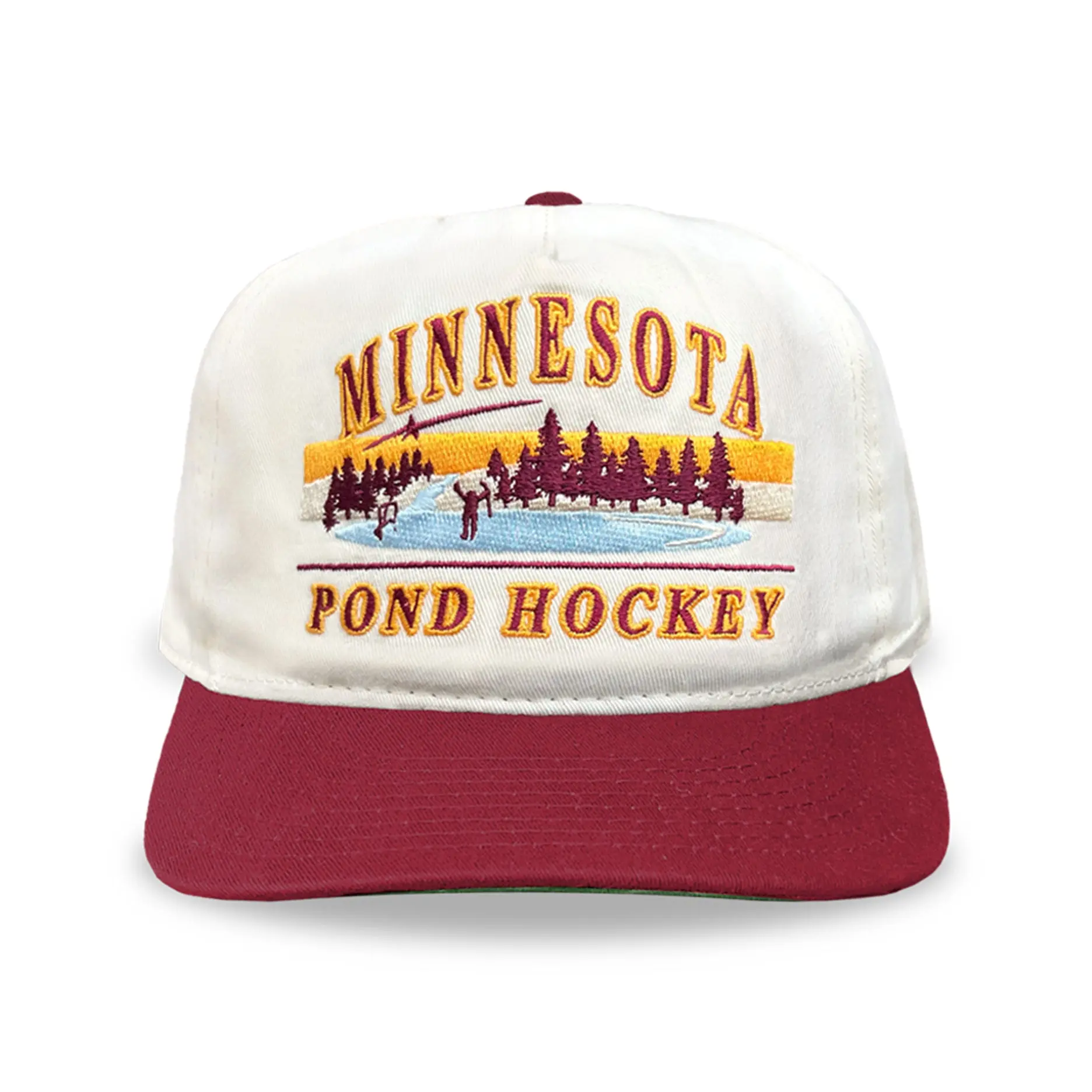 Minnesota Pond Hockey Snapback: Cream