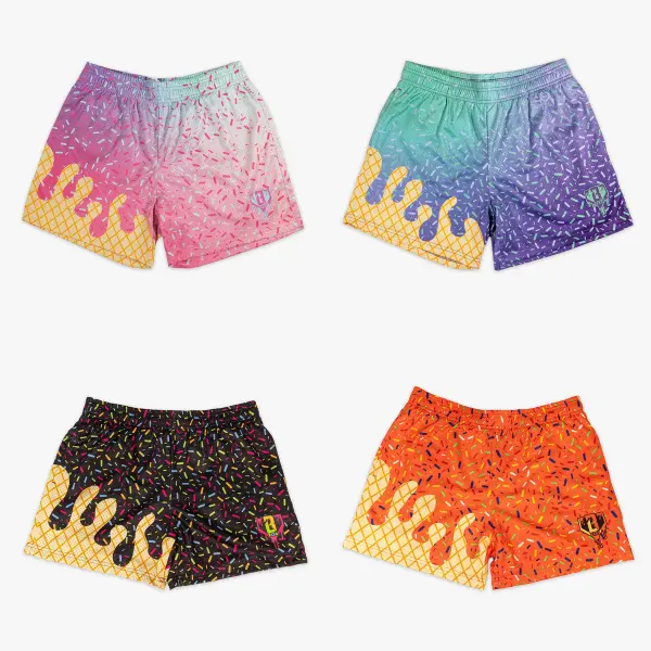 BASEBALL LIFESTYLE 101 Ice Cream Athletic Shorts | Breathable Mesh Fabric, Lightweight Quick-Dry Design | Youth & Adult Summer Sportswear
