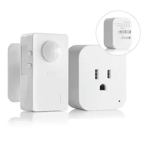 Motion Sensor Plug Kits,No-Wire Mini PIR Sensor  Control Plug to Auto Turn /Off Electrical Devices,10A/1100W for Christmas Lights,Fans,Household Appliances