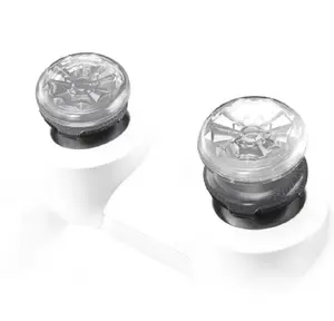 FPS Crystal Professional Thumbstick Grips for PlayStation 4 (PS4) / PlayStation 5 (PS5) and Xbox Controller | Performance Thumbsticks | 1 High-Rise, 1 Mid-Rise, Performance Grips for Playstation 5/4 Xbox Console Transparent Universal Joystick Smartphone