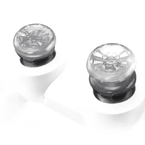 Extra-Grippy FPS Crystal Thumbstick Grips - Game Console Accessories, PS5 Accessories, Multi-Console Fit for PS4/Xbox Controllers, Mixed-Rise Design, 4-Prong Transparent Stems, Increased Precision & Easy Movement Joystick Enhancements