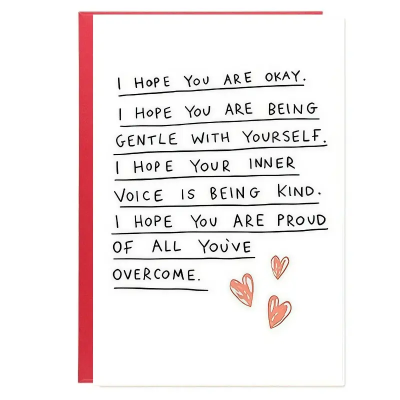 1PC Healing Greeting Card Set, Mental Health Support & Encouragement Cards, Inspirational Cards, Ideal for Anxiety Depression Self-Care, Includes Envelopes