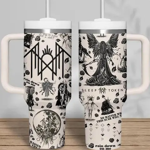 Vintage Sleep Token Music Custom Tumbler 40oz Sleep Token Band Tumbler Gift For Fans