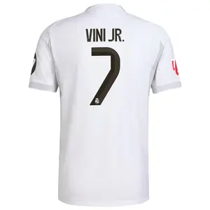 Men's White Performance Soccer Jersey – Lightweight Fan Style Shirt 2025/2026 Menswear Top 7 Vini Jr.