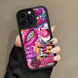 Graffiti Lips and Money Phone Case， Bold Attitude Style for iPhone 17 16 15 14 13 12 11 Plus Pro Max.