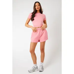 Kaiia KTL Logo Mini Sweat Shorts Angel Pink
