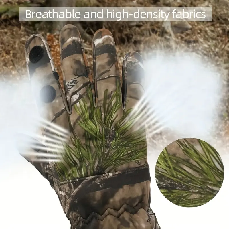 [2pcs Camouflage Gloves] 2pcs Full Finger Outdoor Camouflage Gloves |   Winter Warmth, Fishing and Cycling, Cold Weather