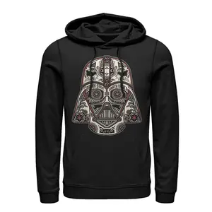 Men's Star Wars Henna Darth Vader Helmet Print Pull Over Hoodie