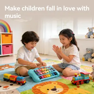 8 Note Wooden Xylophone Toy for Kids, Multi-Functional Musical Instrument with Safe Rounded Edges, Develops Music Skills & Motor Skills