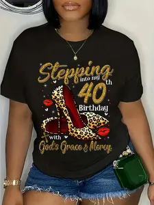 100% Cotton High Heels Stepping Into My 40th Birthday 40 and Fabulous T-Shirt