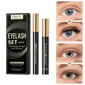2-In-1 Eyelash Balm & Growth Liquid Set, Long Dense Curly Waterproof Smudgeproof Lengthening Mascara, Eye Makeup Care, No Flammable Liquids