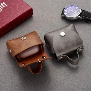 Soft synthetic earbud cover (wireless and wired compatible) - gold hardware, secure zipper, scratch resistant storage, with wristband and cable organizer - perfect for travel and daily use