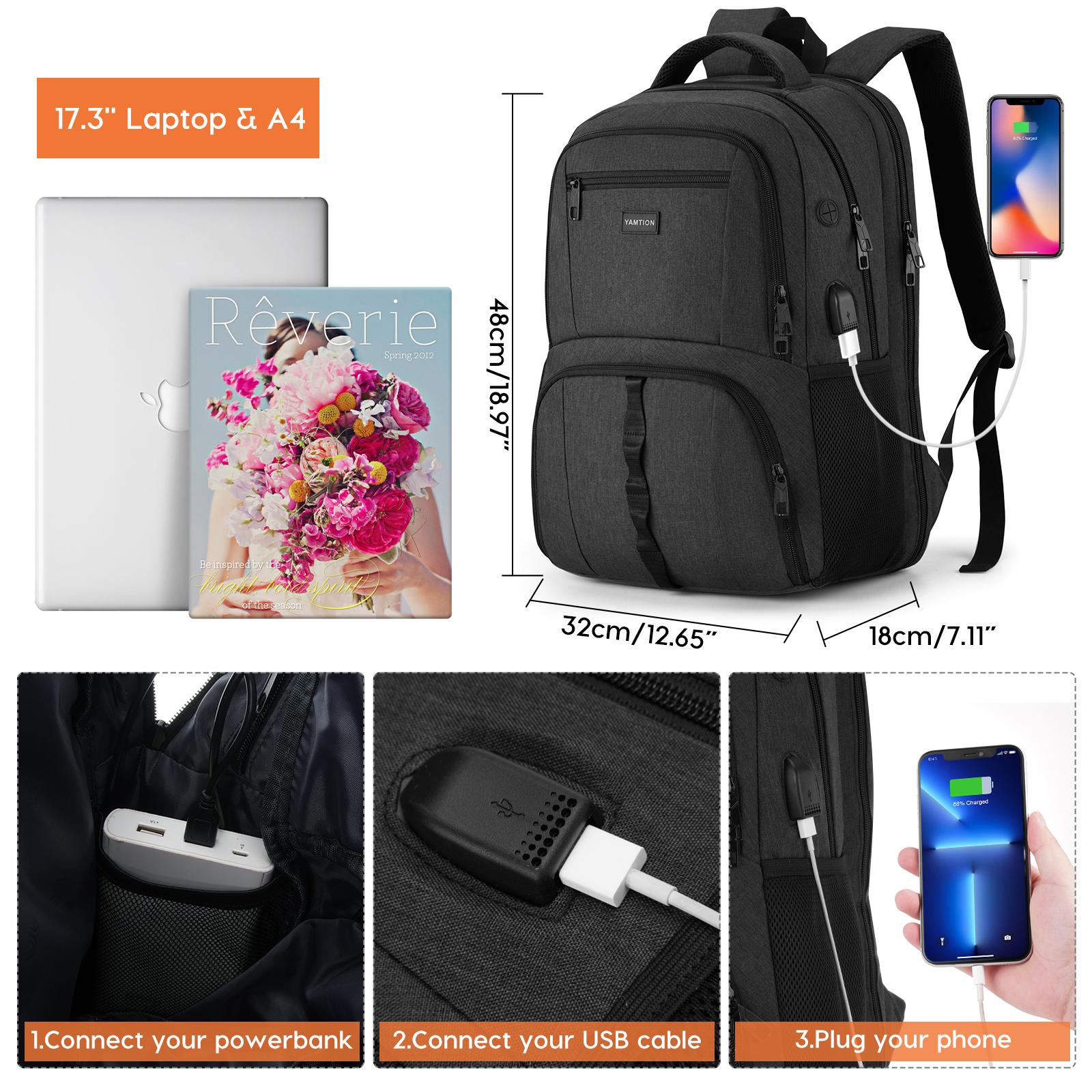 TSA Approved  Laptop Travel Backpack, Airline Carry On Approved Weekender Bag with USB Charging Port, Fits Up  with Shoe Compartment  Durable Business Travel Backpack with Luggage Sleeve, Anti-Theft Back Pocket,  USB Charge Port for Office & Trip