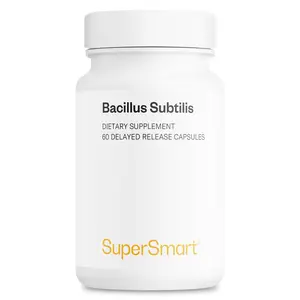 Supersmart - Bacillus Subtilis 3 Billion CFU per Day (High Potency) - Spore Probiotic Supplement | Non-GMO & Gluten Free - 60 DR Capsules