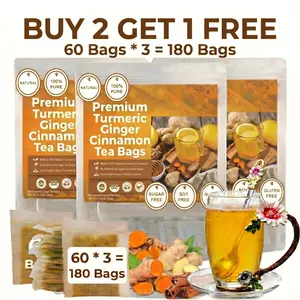 240/120/60Pcs Turmeric Ginger Cinnamon Tea, Cinnamon Tea, Ginger Turmeric Tea, Tea Bags, Turmeric Ginger Cinnamon Tea Bags, No Sugar, NoCaffeine, No Gluten