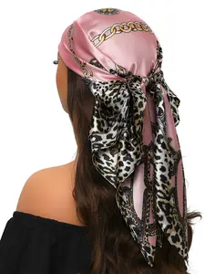 Women's Luxury Printed Scarf, Fashion Headscarf, 35.4 Inch Square Handkerchief, 90x90 Cm, Four-Season Shawl, Fashion Accessory, New Arrival Silk Scarf
