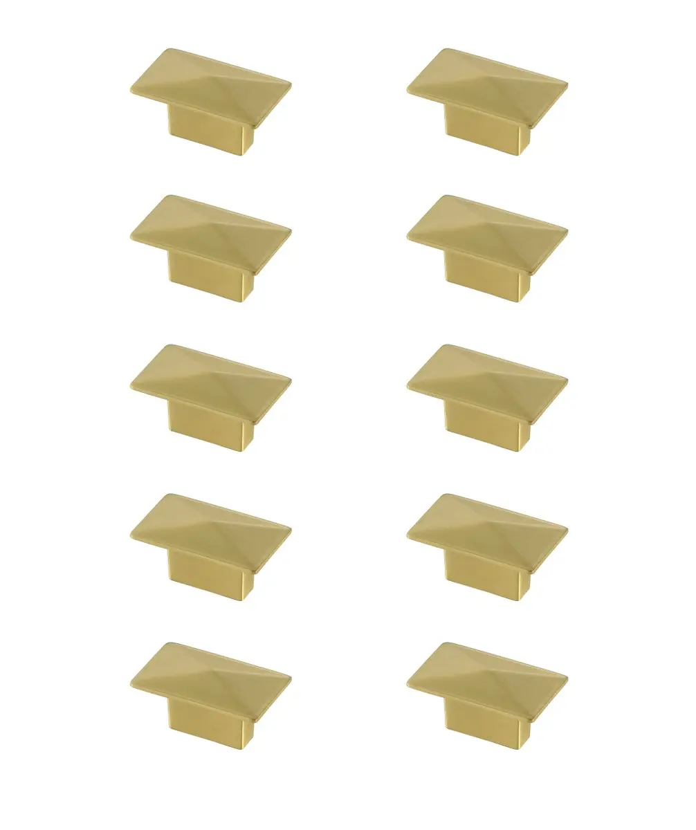 Elegant Decor KB2026-GD-10PK 2 in. Perry Multipack Rectangle Knob, Brushed Gold - Pack of 10