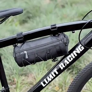 Large Capacity Adjustable Bicycle Front Bag, Multi-Layer Partition Design, Elastic Fixing System, Convenient Handle Installation