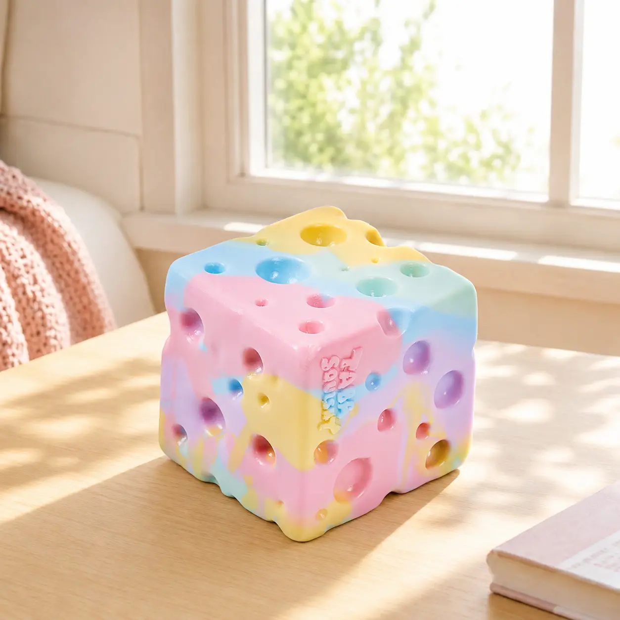 TABASQUISHY Back To School Handmade Cheese Taba Squishy Toy - Soft, Slow Rebound Cheese Block Collectible for Stress Relief,Backpack Bag Charm Decor Collectible