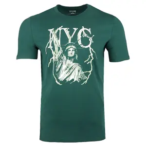 PUMA Mens Nyc Electric Liberty Crew Neck Short Sleeve Casual Tops Casual - Green