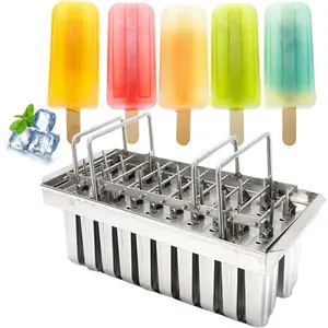 20 Pcs Ice Pop Molds, Stainless Steel Popsicle Moulds Quick Release Ice Cream Moulds 85g/0.19 lbs Capacity for Home Ice Drink Shops Kitchen Plastic