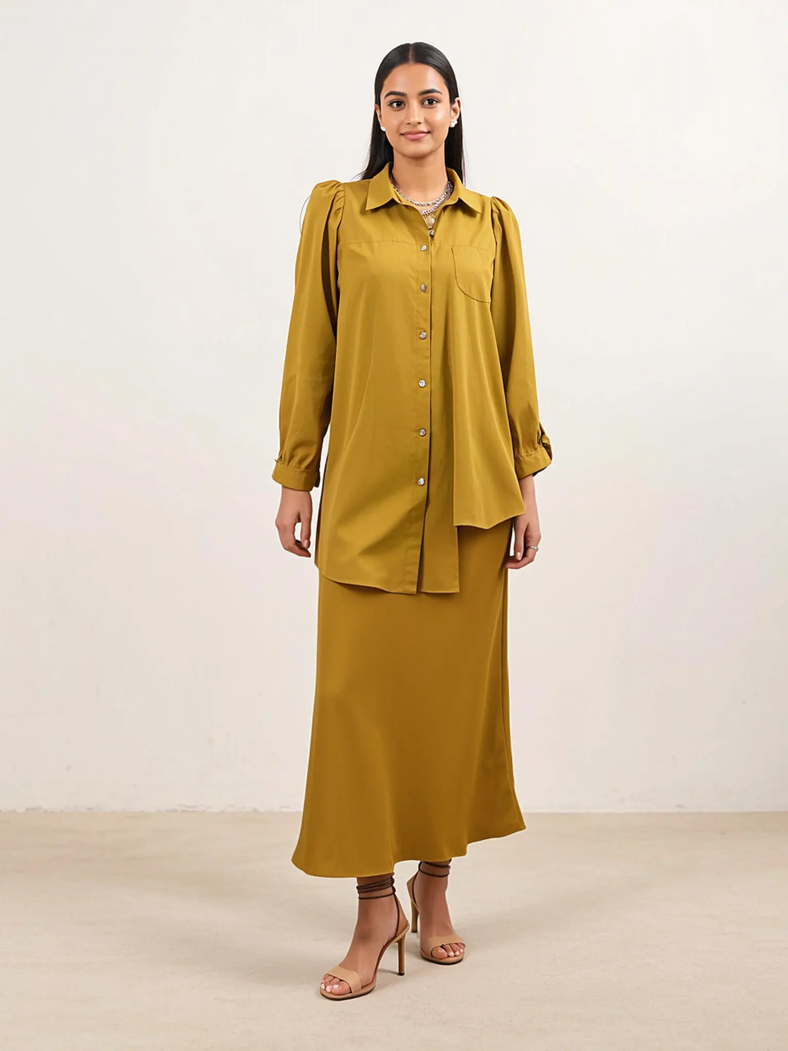 Classy Elegant Women's Long Satin Dress, Chic High Waist A-Line Midi Skirt for Wedding & Cocktail Party, Summer Autumn Fashion Bottoms