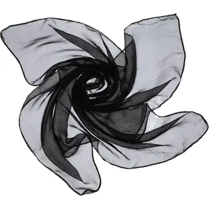 Women Chiffon Scarf 50s Sheer Square Neck Head Scarf Vintage Neckerchief Accessories for Women