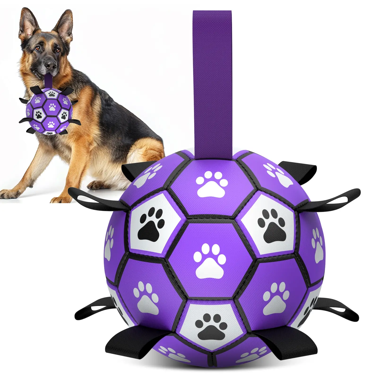 Interactive Soccer Toy with Adjustable Strap, Dog Toy, Pet Toy for Small, Medium and Large Dogs, Dog & Cat Accessories