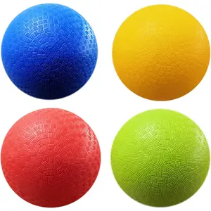 8.5-inch Dodgeball Playground Balls, Pack of 4 Balls with 1 Pump, Official Size for Dodge Ball, Handball, Camps and Schools