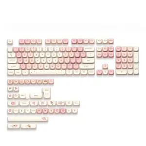 143 Key Pudding Keycap Set, Cherry Pudding Keycap Set, Durable PBT Material Keyboard Keycap Set for Mechanical Keyboard, Computer Keyboard