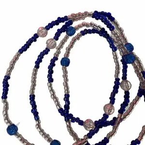 Yemaya Eleke Necklace Handmade - Unique Beaded Design with Blue Stones, Representing the Essence of Orisha
