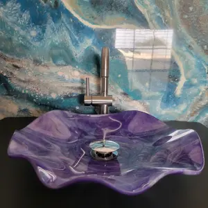 Resin Vessel Sink Purple 15 Inch