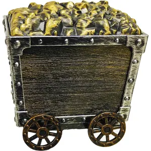 Kids Mining Cart Treasure Chest Toys Vintage Mine Car Compartment Box for Pretend Play Preschool Kids Ages 3+ Years