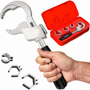 Universal Double-Ended Basin Wrench with Box - Multi-Functional Sink & Bathroom Wrench, Large Open End Double-Ended Adjustable Heads for Water Pipe Repair,Water Pipe Repair Tool|Adjustable Wrench Set|Durable Construction, Pipe Wrenches