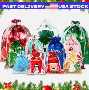 Christmas Bags Christmas Drawstring Gift Bags Assorted Sizes Large Medium