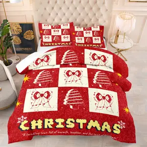 Small Christmas Tree Pattern, including 1 quilt and 1 or 2 pillowcases without pillowcores, suitable as Christmas gifts, soft children's and adult bedroom decorations