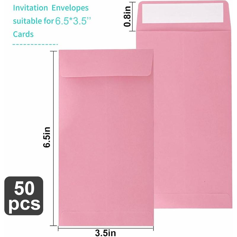 Pink 100 Cash Envelopes 3.5 x 6.5 inch,Coin Self Seal Envelopes For Savings plan,Money Envelopes for Cash,coin,Check and Small items redit Card,Seed
