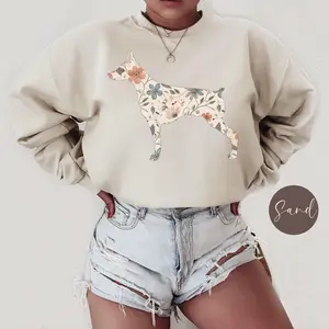 Floral Doberman Pinscher Mom Sweatshirt, Dobie Dog Mom Crewneck Sweater, Cottagecore Wildflower Shirt, Gift for Dog Lover, Dog Owner Mama