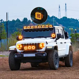 5 Inch LED Pod Lights White + Amber Dual-Mode for Jeep Wrangler JL/ Gladiator JT