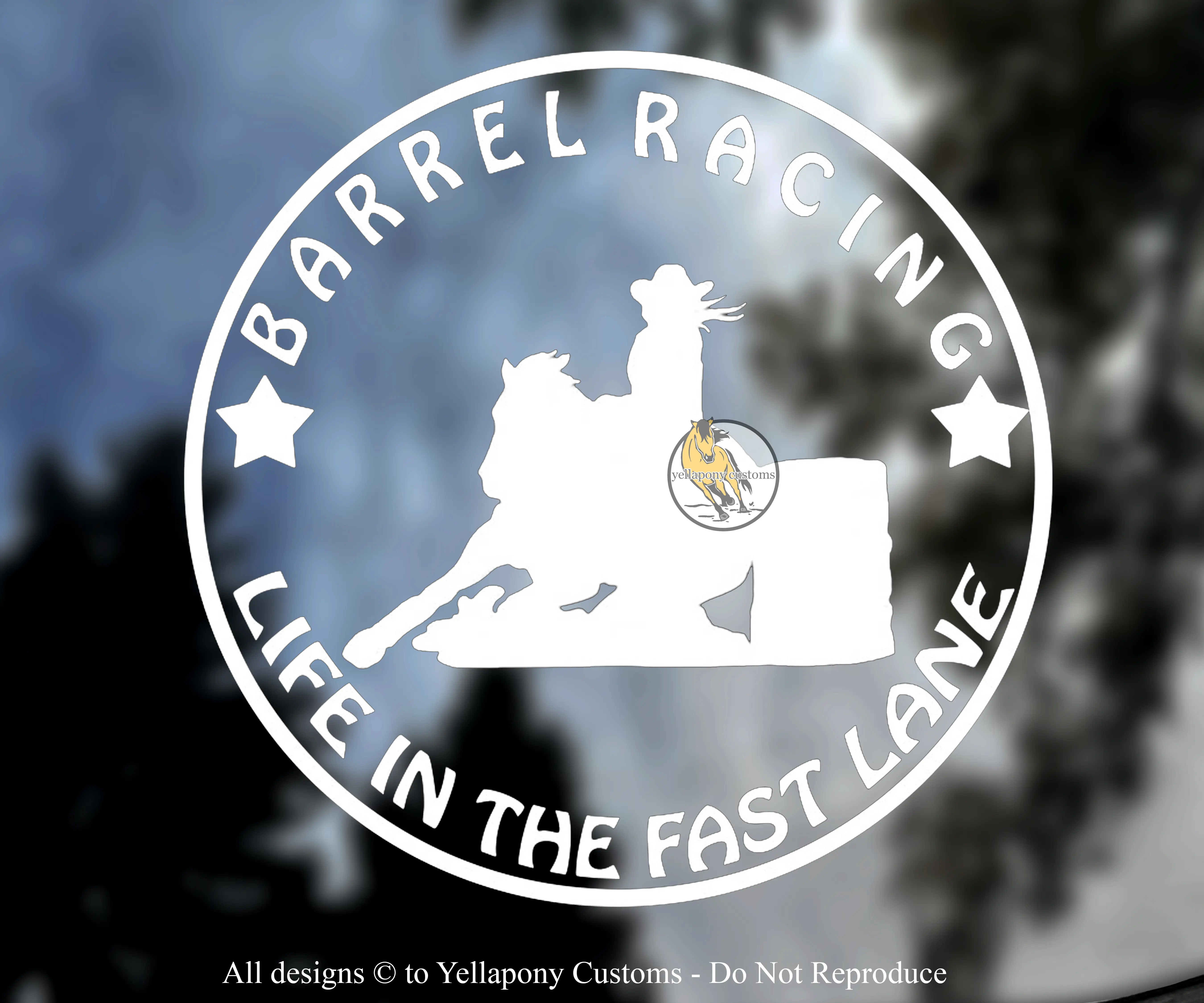 6" Barrel Racing Horse Adhesive Vinyl Window Decal, Barrel Racer Vinyl Window Sticker for Car, Truck, Horse Trailer, Western Rodeo Horse Gift