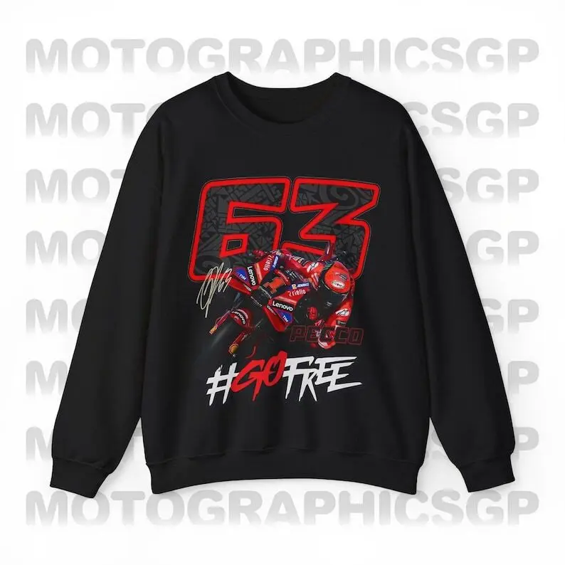 Pecco Bagnaia 63 Ducati Sweatshirt, MotoGP World Champion Tee, Francesco Bagnaia Racing Merch, Ducati Team Apparel