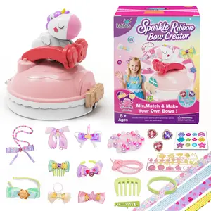 Kiditos Sparkling Ribbon Bow Creator Kit for Girls – DIY Headband & Jewelry Making Set, Arts and Crafts Toys for Kids Ages 5+, Make Your Own Hair Bows, Creative Gifts for Girls